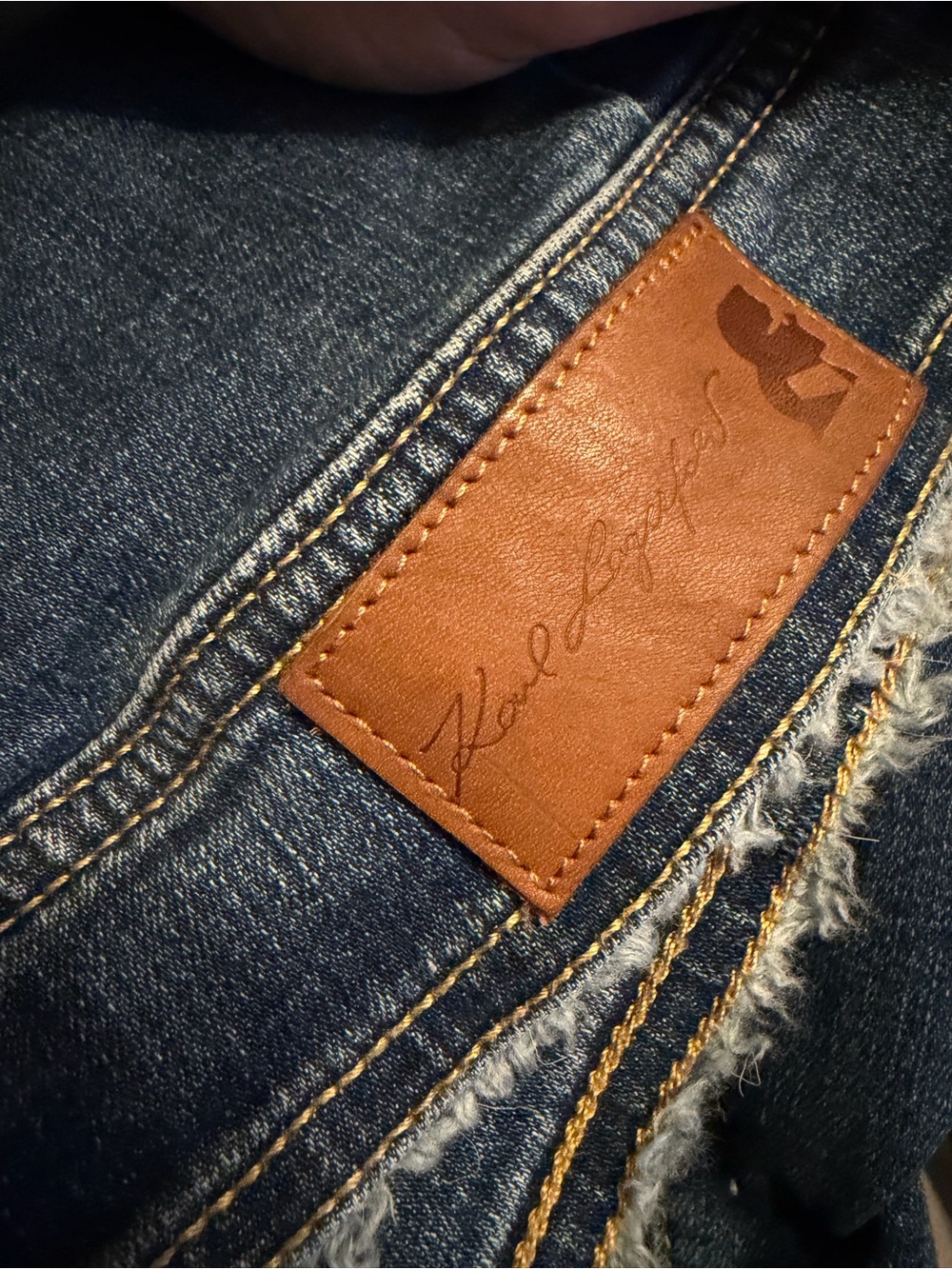 Karl Lagerfeld Blue Denim Jacket with Distressed Trim - Picture 4 of 6